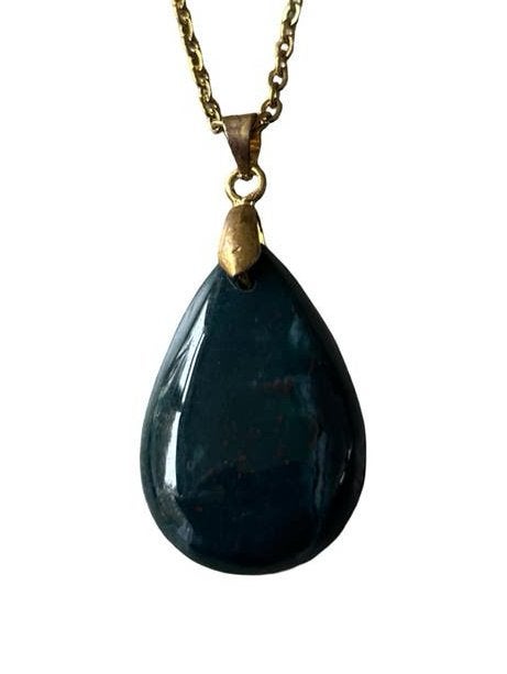 Bloedsteen Edelsteen Ketting - Roestvrijstaal Sieraden, Vanbeeksaar4@gmail.com, Nieuw, Ophalen of Verzenden, Schimmelstraat