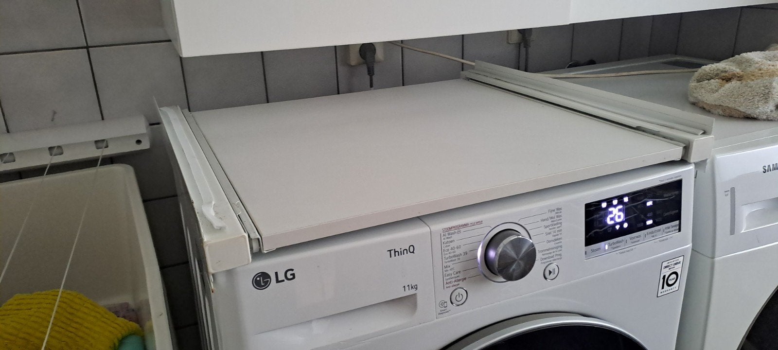 Witte stapelkit wasmachine droger, Ophalen, Zo goed als nieuw