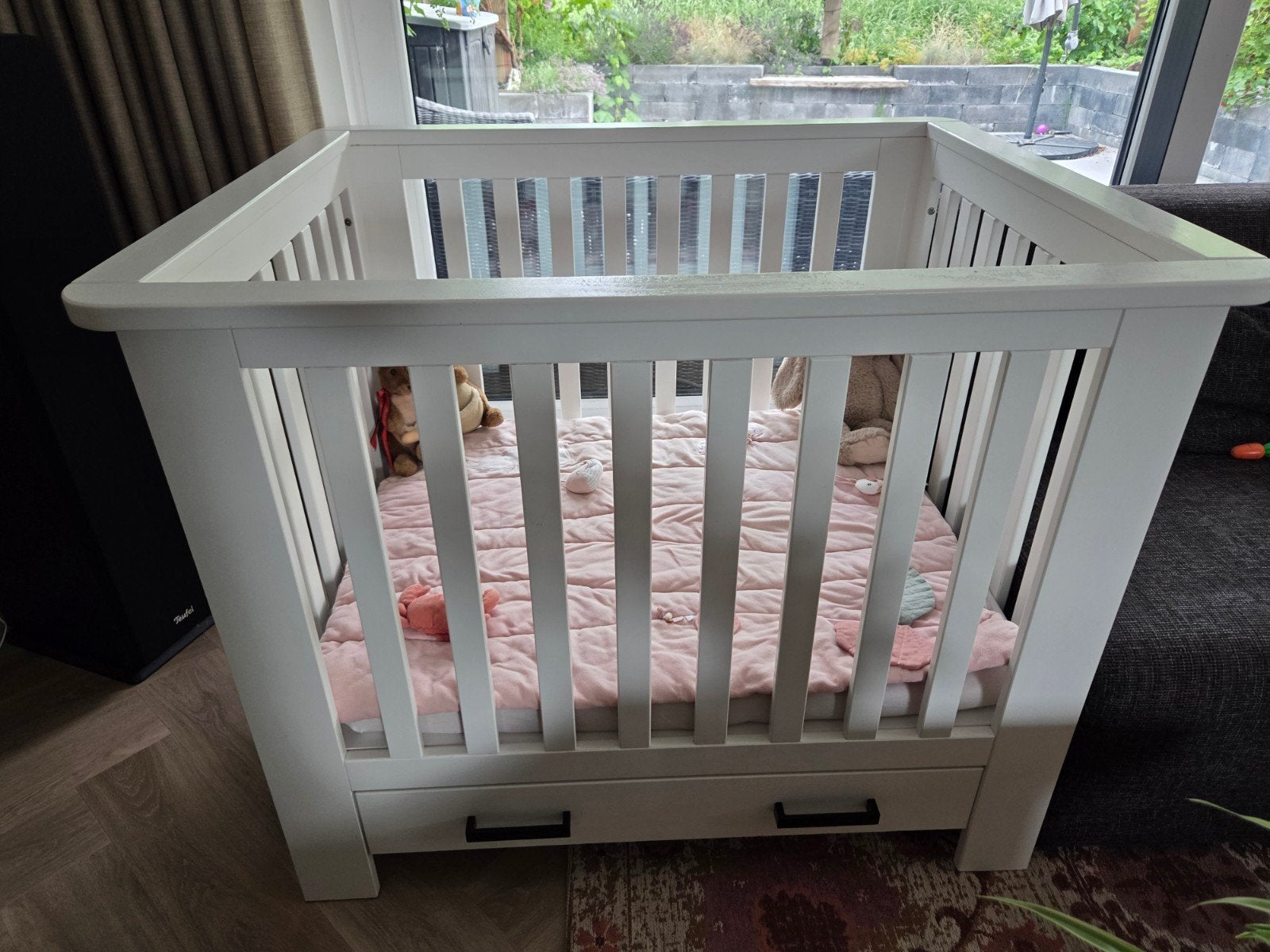 Box met lade, matras en boxkleed, Kinderen en Baby's, Boxen, Ophalen, Gebruikt, In hoogte verstelbaar