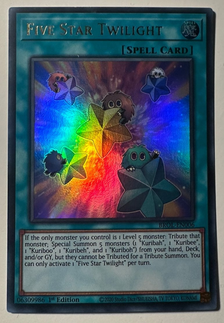 Yu-Gi-Oh! Five Star Twilight BROL 1st Edition !, Ophalen of Verzenden, Zo goed als nieuw, Losse kaart, Foil