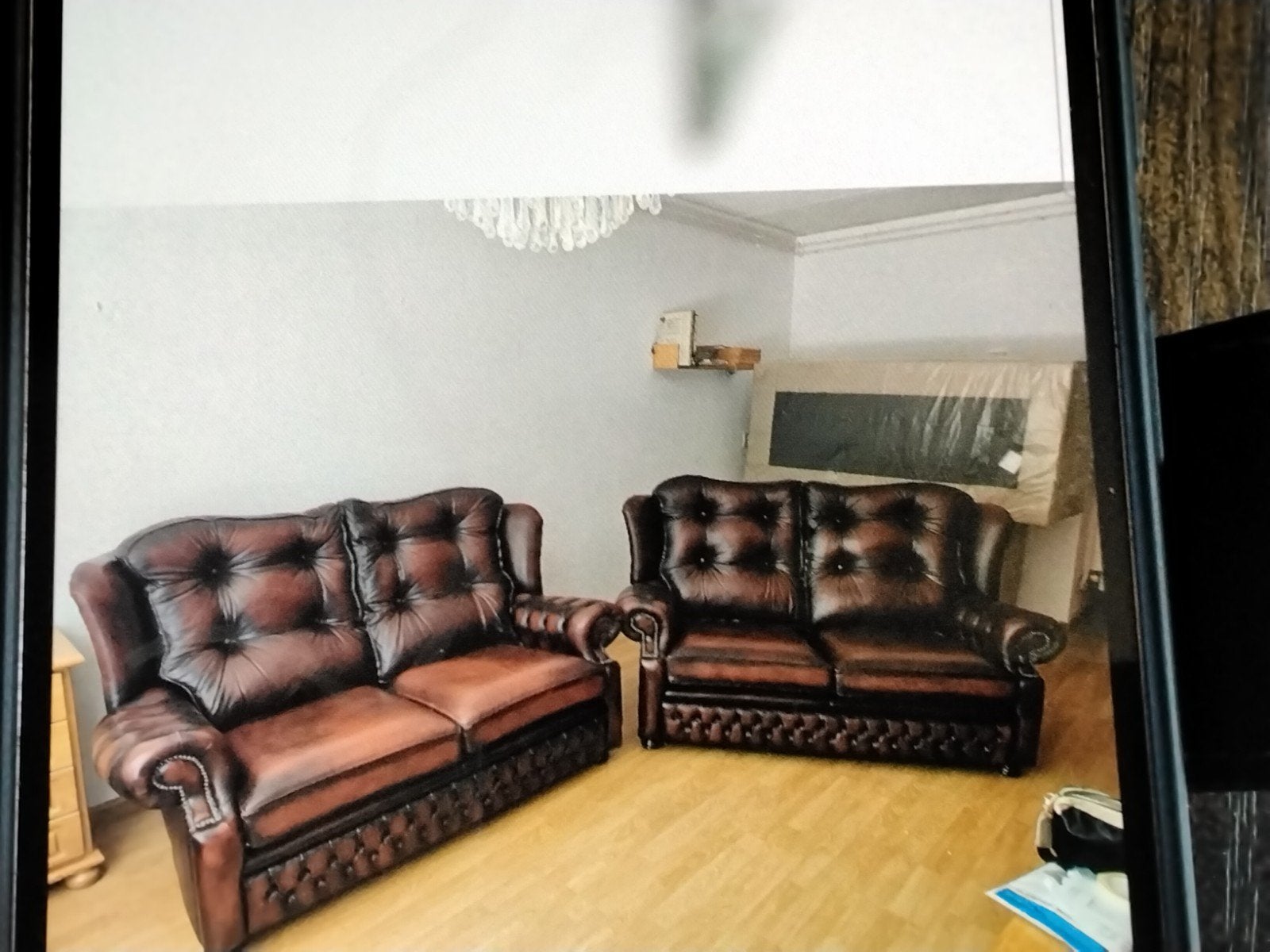 Leren Chesterfield bankstel - 2 maal 2,5 zits, Ophalen, Gebruikt, Leer, Chesterfield, Klassiek