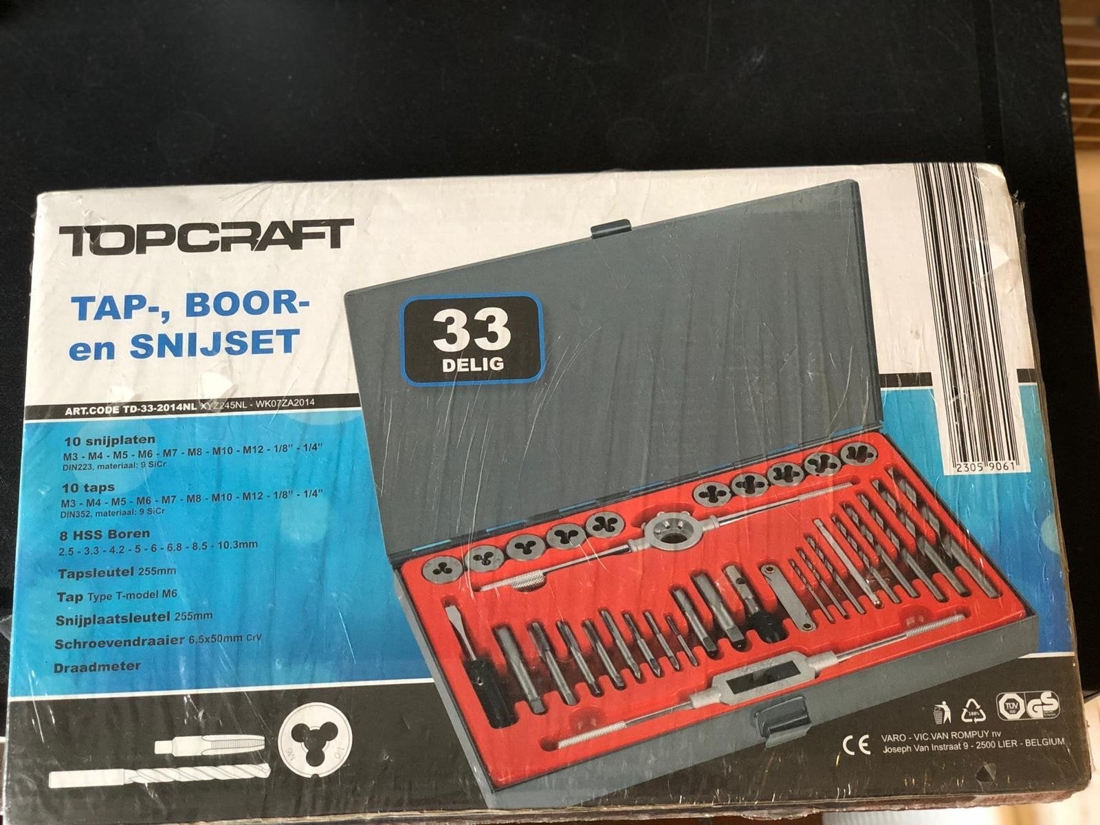 Topcraft 33-delige Tap-, Boor- en Snijset, Ophalen of Verzenden, Nieuw
