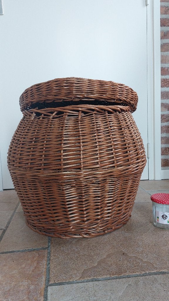 rotan mand, Huis en Inrichting, Ophalen, Gebruikt, Handgemaakt, Rond