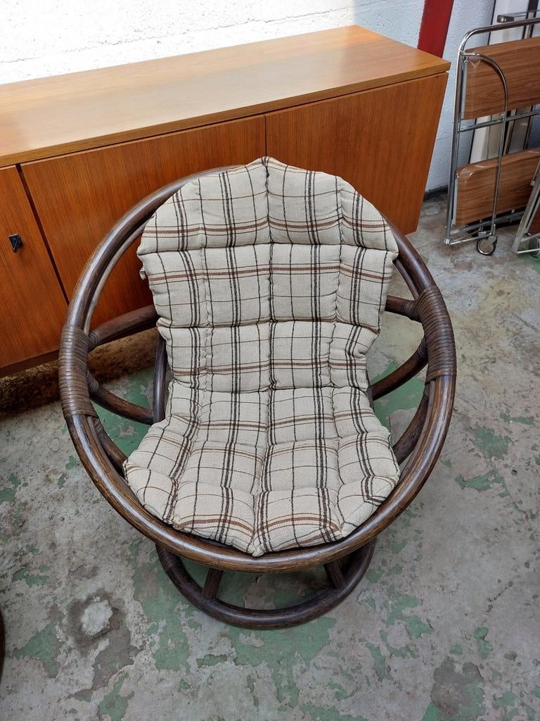Vintage rotan manou loungeset, Gebruikt, Bijzettafel, Rotan, Onbekend