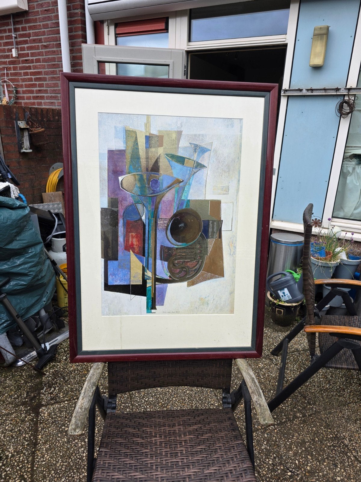 Abstract Schilderij van Isa van der Zee - Muziekthema, Antiek en Kunst, Kunst | Schilderijen | Abstract, Ophalen of Verzenden