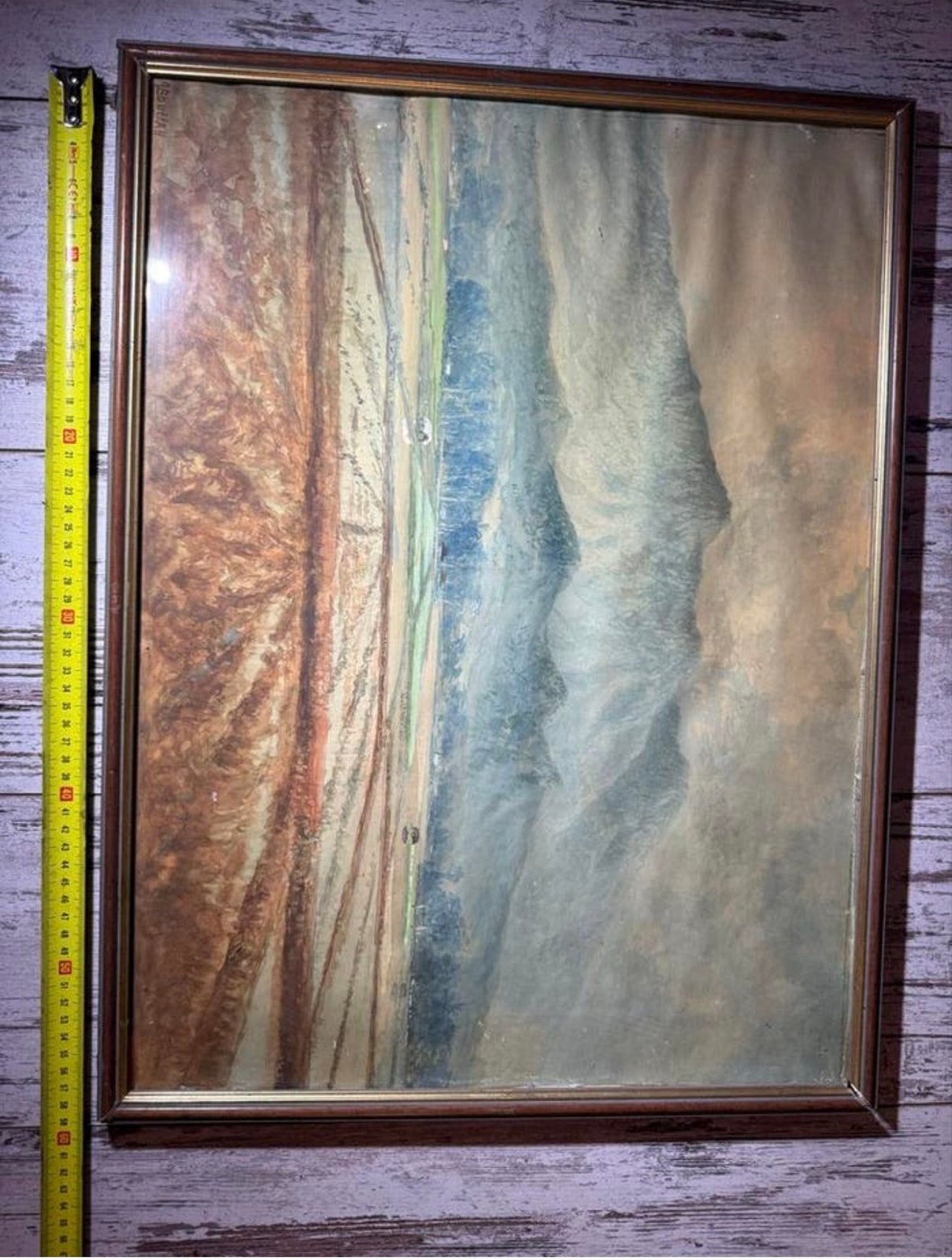 Gesigneerde landschapstekening van Abdullah, ingelijst, Ophalen of Verzenden