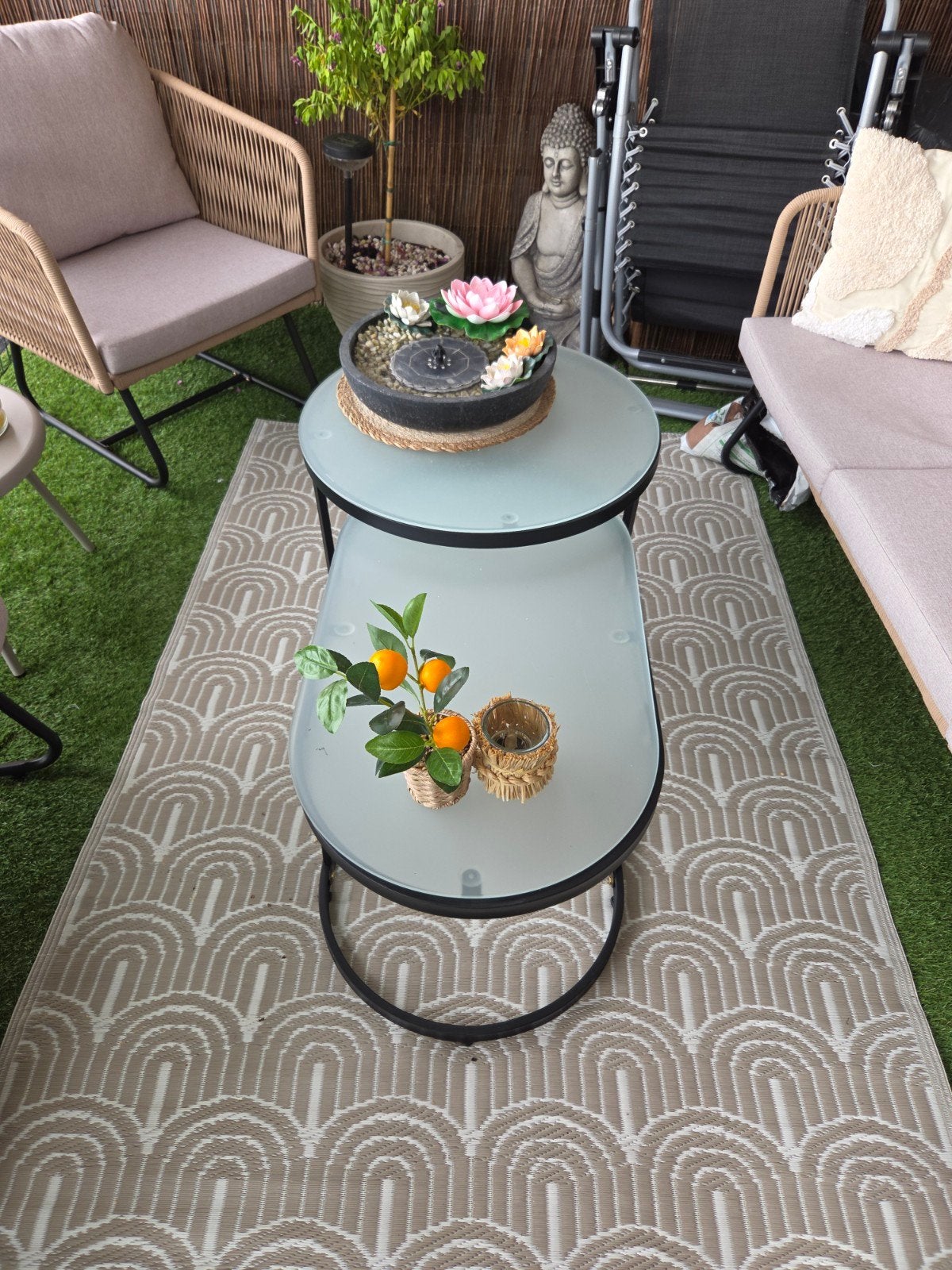 Tuinset plus tafels maand oud, Ophalen