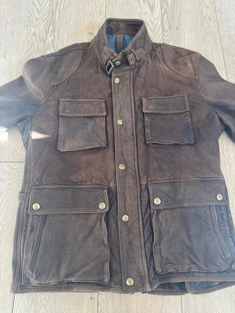 Massimo Dutti leren jas bruin XL - Zo goed als nieuw, Ophalen of Verzenden, Zo goed als nieuw, Maat 56/58 (XL), Bruin
