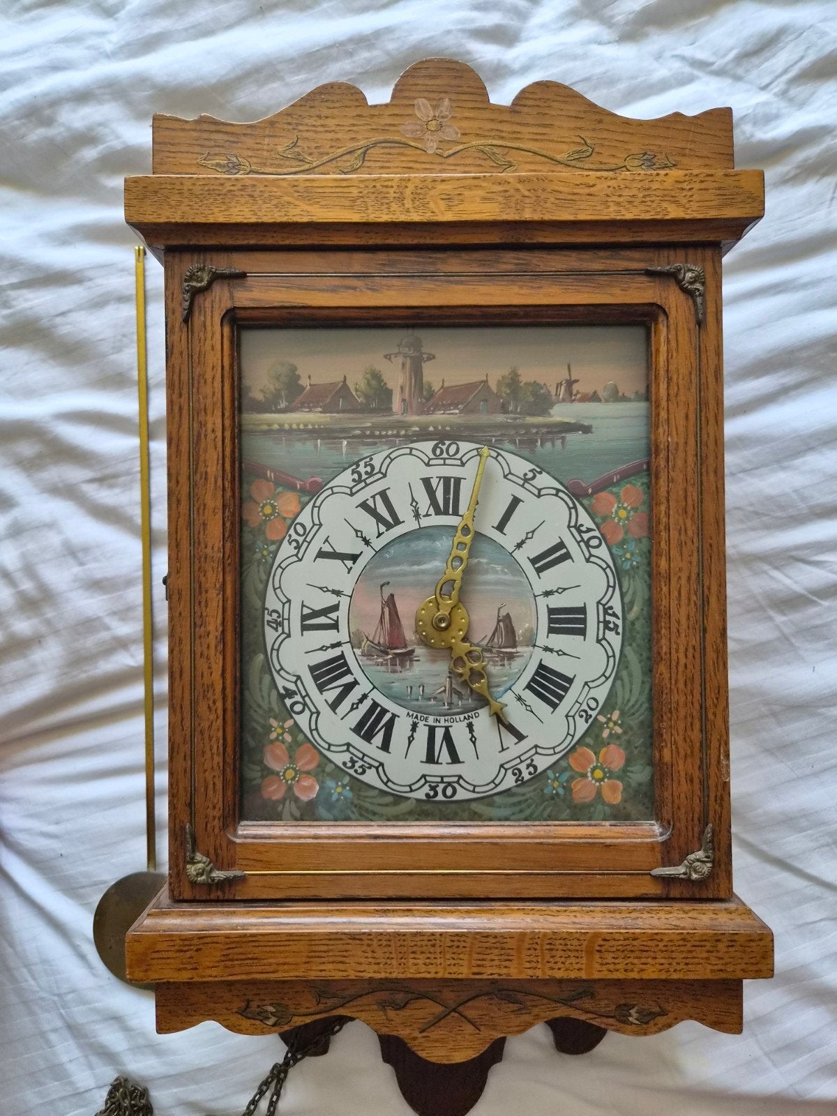 Sallandse Klok Warmink/Wuba met Hermle uurwerk jaren '60/'70, Ophalen of Verzenden