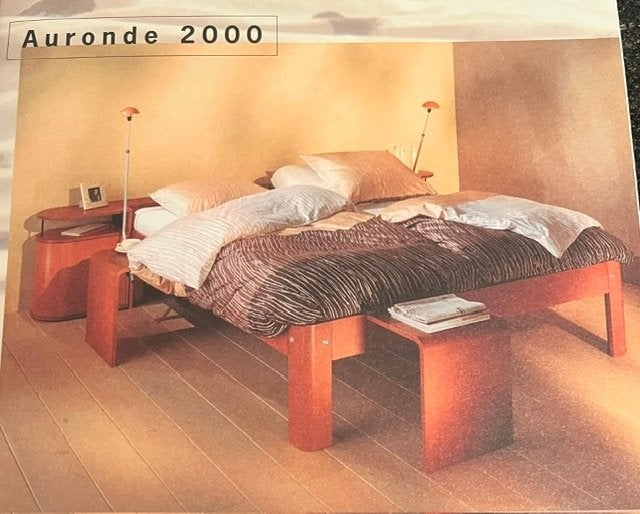 2-persoons elektrisch auping bed, Huis en Inrichting, Ophalen, 90 cm, Bruin, Tweepersoons