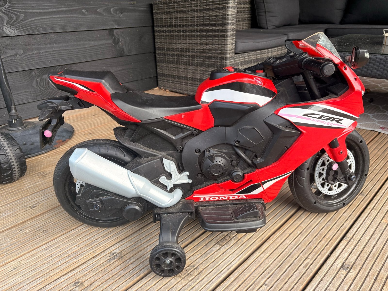 Elektrische Honda CBR kindermotor met zijwieltjes, Ophalen, Gebruikt, Overige typen