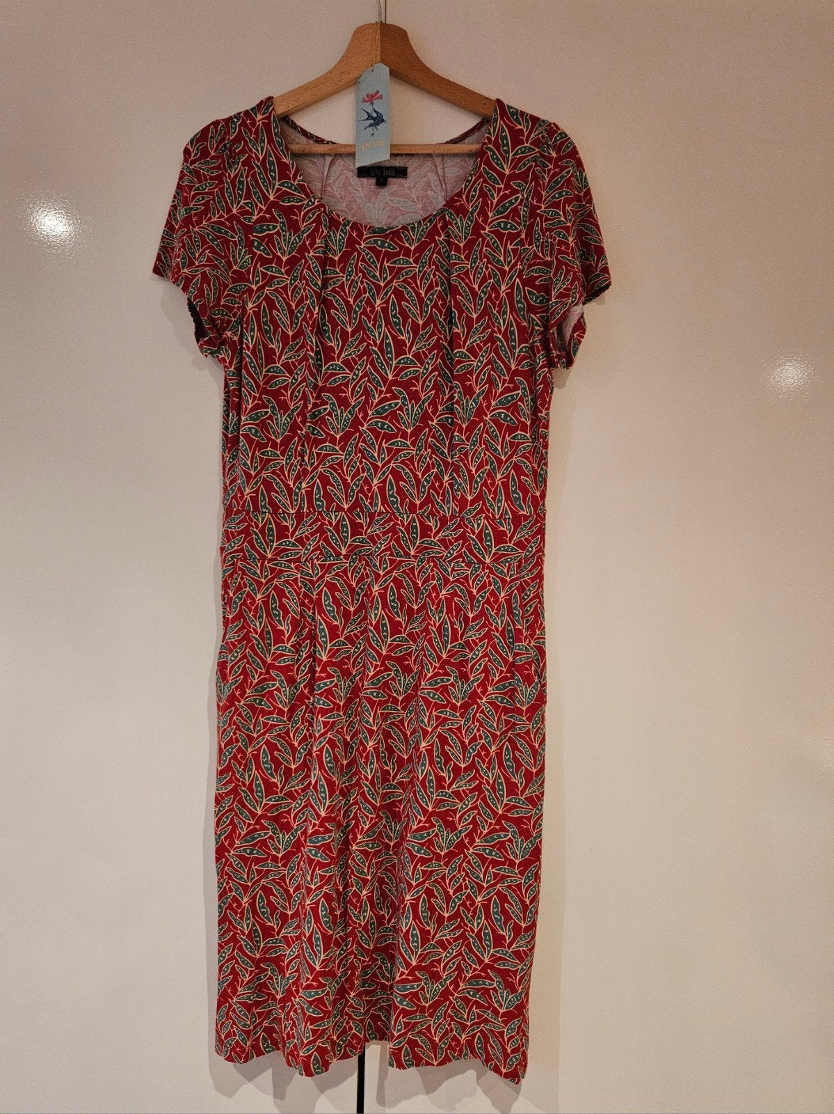 King Louie Mona Dress Chili Red maat L z.g.a.n., Kleding | Dames, Jurken, Maat 42/44 (L), Ophalen of Verzenden, Zo goed als nieuw