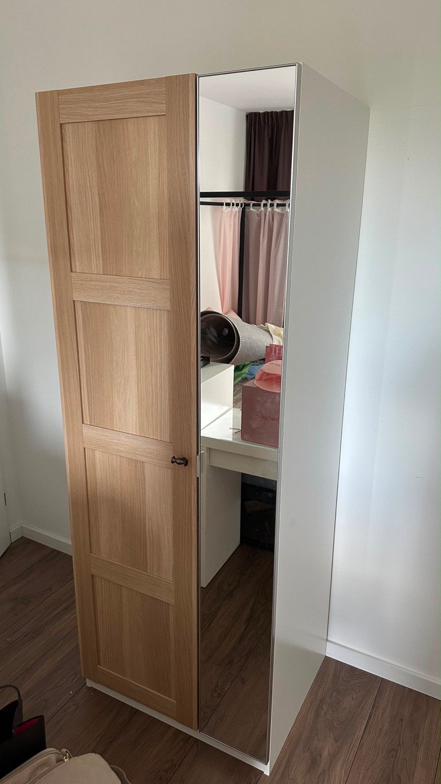 IKEA PAX kledingkast met spiegel en lades, Ophalen, 50 tot 100 cm, Zo goed als nieuw, Met lade(s)