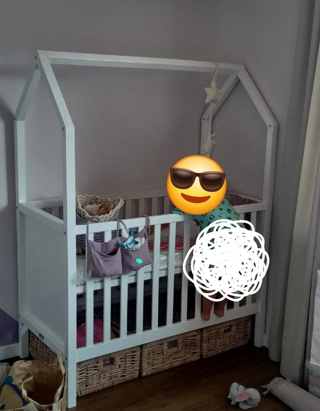 Bopita Ledikant babybed 60x120 cm - Wit (baby tot peuter), Kinderen en Baby's, Babywiegjes en Ledikanten, Ophalen, Gebruikt, Ledikant