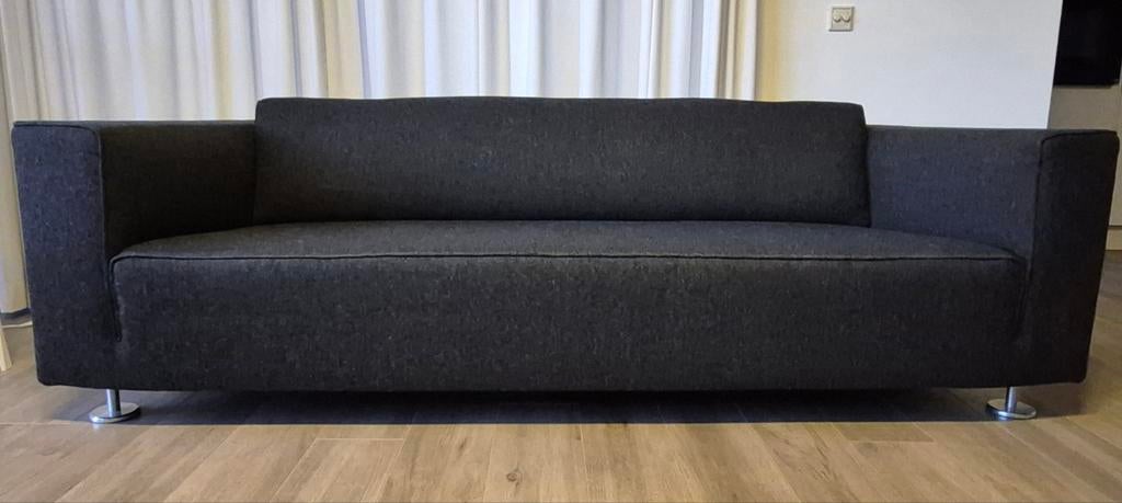 Design on Stock Bloq 2,5 zits bank antraciet + hocker ZGAN, Ophalen, Driepersoons, 75 tot 100 cm, Zo goed als nieuw
