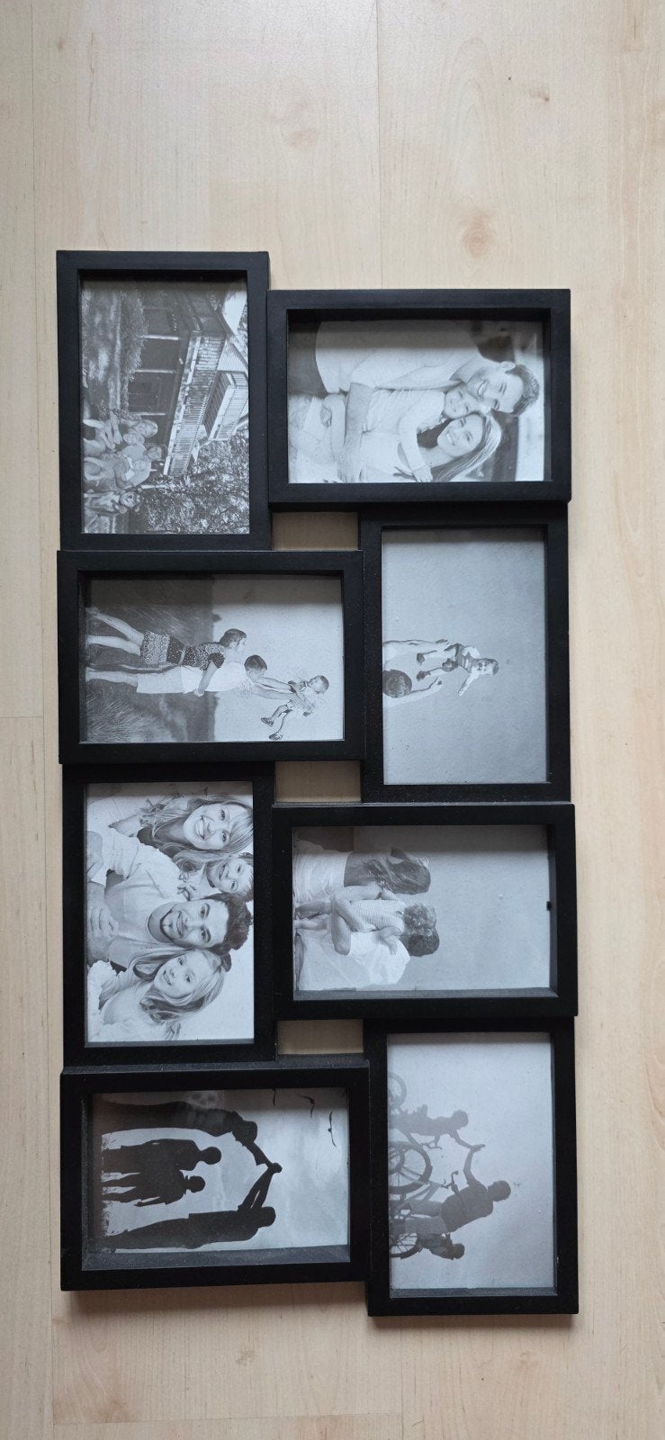 Zwarte collage fotolijst voor 8 foto's, Ophalen, Kunststof, Gebruikt, Hangend