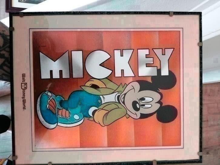 Vintage Mickey Mouse Walt Disney World Print, Antiek en Kunst, Ophalen of Verzenden