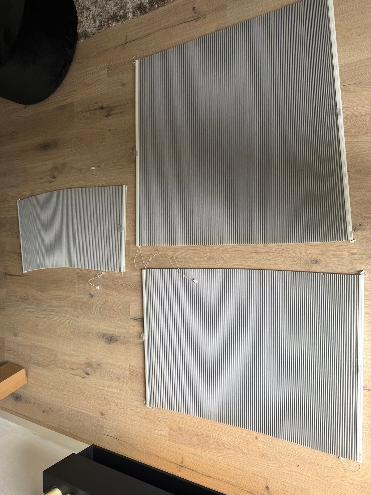 Veneta Plisségordijnen - 3 stuks in diverse maten, Gebruikt, Overige merken, Ophalen of Verzenden, Grijs