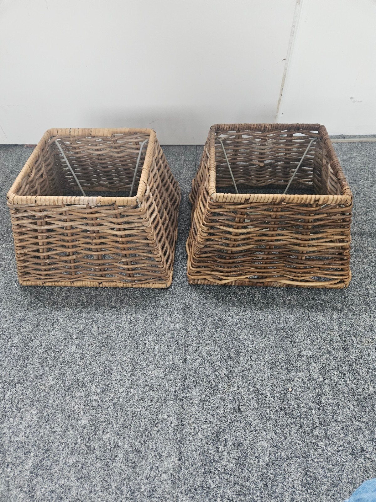 Rotan lampenkappen - 2 stuks, Ophalen, Gebruikt, Rond, Overige typen