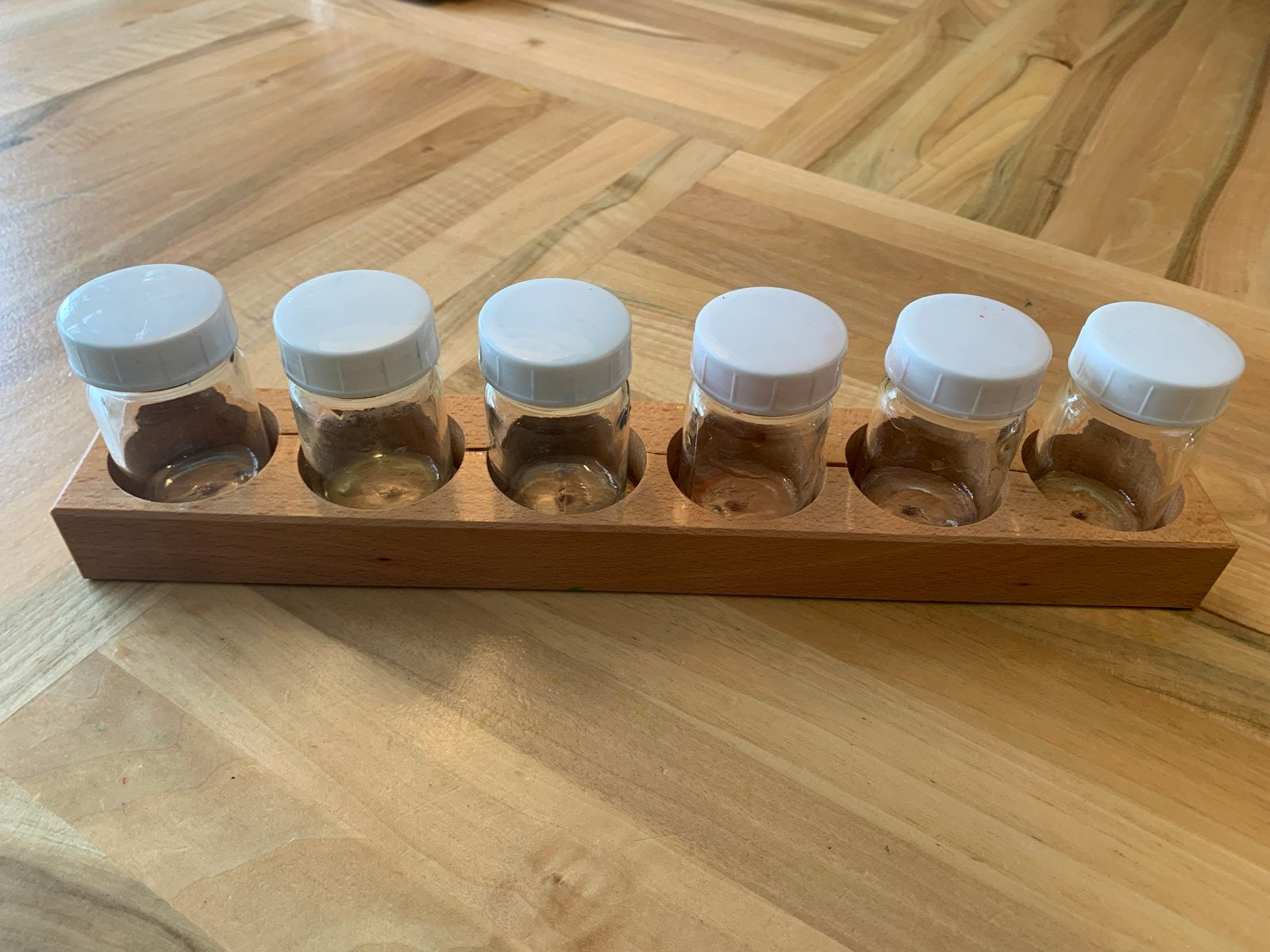 Verfpotjes met houten houder voor schilderen, Ophalen, Gebruikt, Overige typen