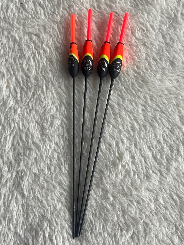 adv 53 / NIEUW set 4 inline dobbers TUBERTINI 0,10gr, Ophalen of Verzenden, Nieuw, Dobber of Lood