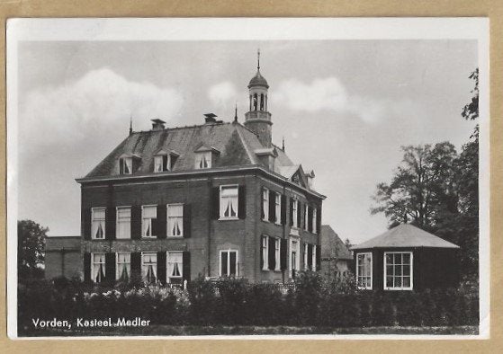 Oude ansichtkaart Kasteel Medler Vorden Gelderland, Ophalen of Verzenden, 1940 tot 1960, Gelopen, Gelderland
