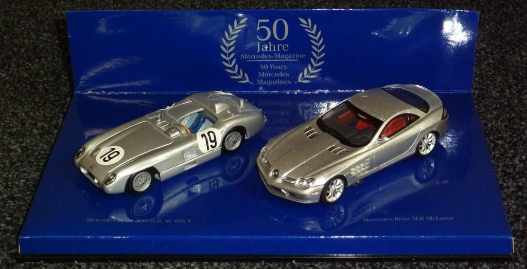 Mercedes Benz 300 SLR, W 196 S + Mercedes Benz SLR McLaren, Ophalen of Verzenden, Zo goed als nieuw, Auto, MiniChamps