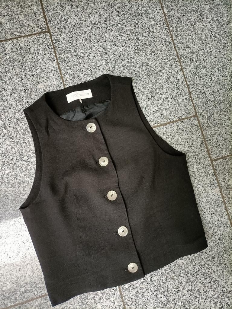een  zwart mooi gilet van Zara maat S, Kleding | Dames, Ophalen of Verzenden, Zo goed als nieuw