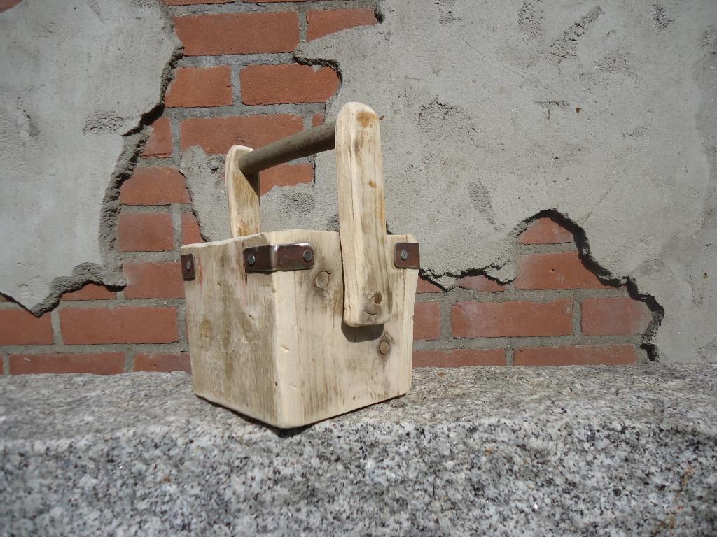 houten decoratie - vintages - brocante - stoer rijstbakje, Tuin en Terras, Tuinvazen, Ophalen of Verzenden, Zo goed als nieuw