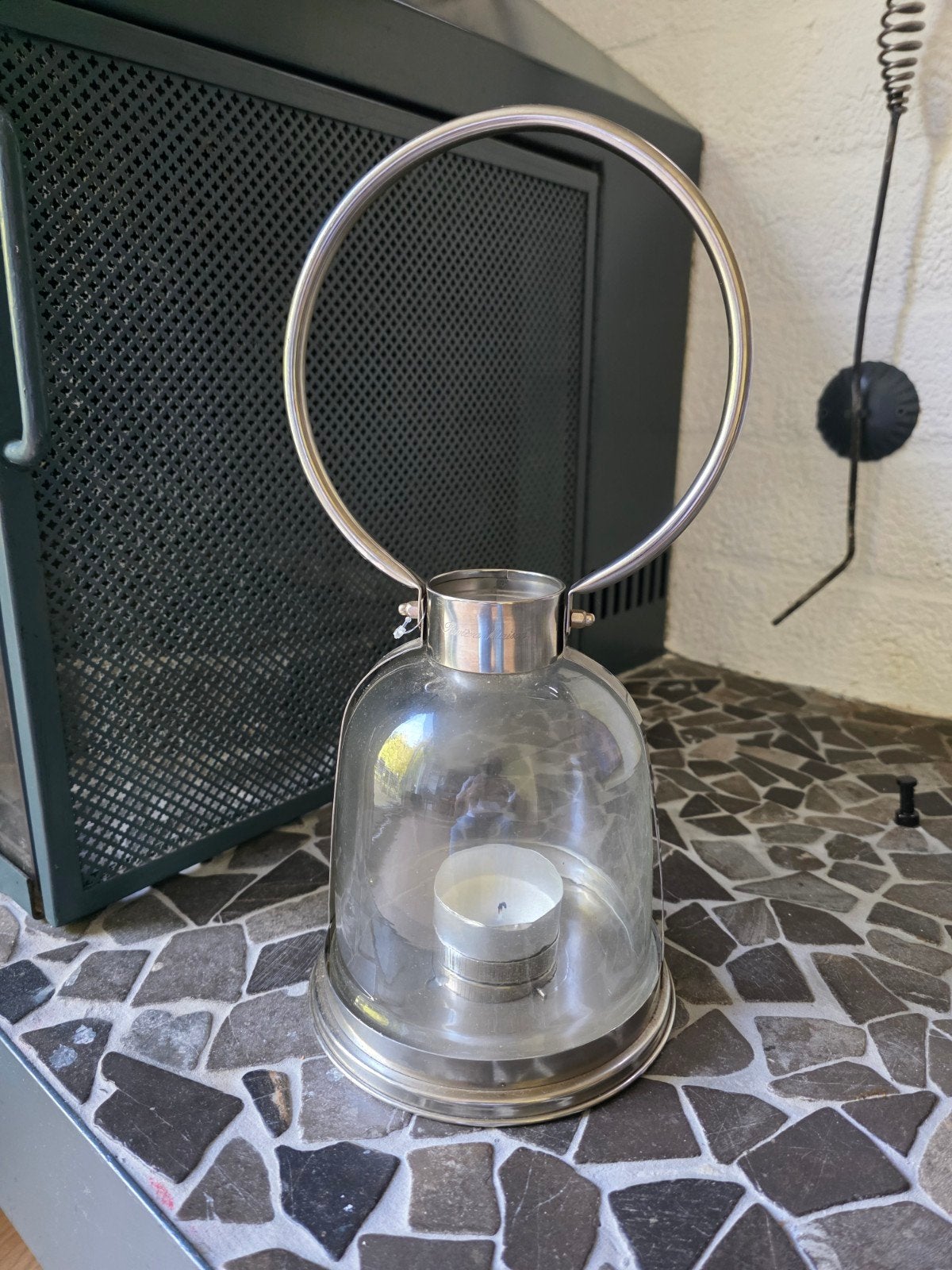 Riviera Maison Barcelona Hurricane Windlicht, Ophalen of Verzenden, Zo goed als nieuw, Zilver, Glas