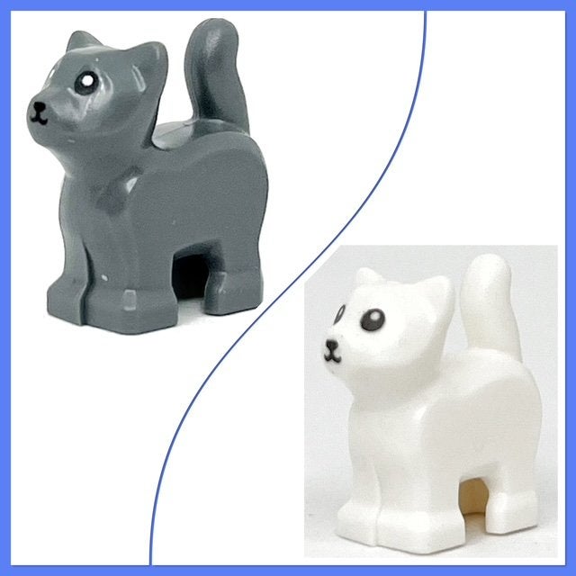 Lego poes, kat, babykitten staand donker grijs of wit, Ophalen of Verzenden, Nieuw, Accessoire, Lego