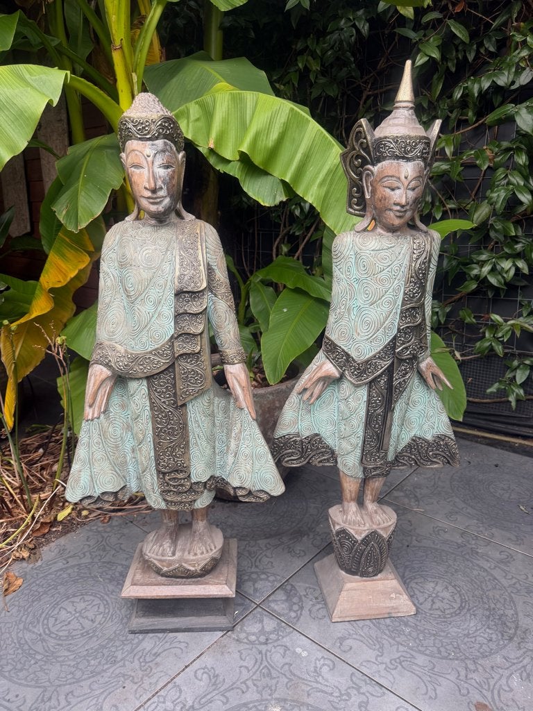Massief thaise boeddha handwerk tempelwachter mint bewerkt, Verburgt Vintage, Handgemaakt, Ophalen of Verzenden, https://verburgtvintage.nl/#contact