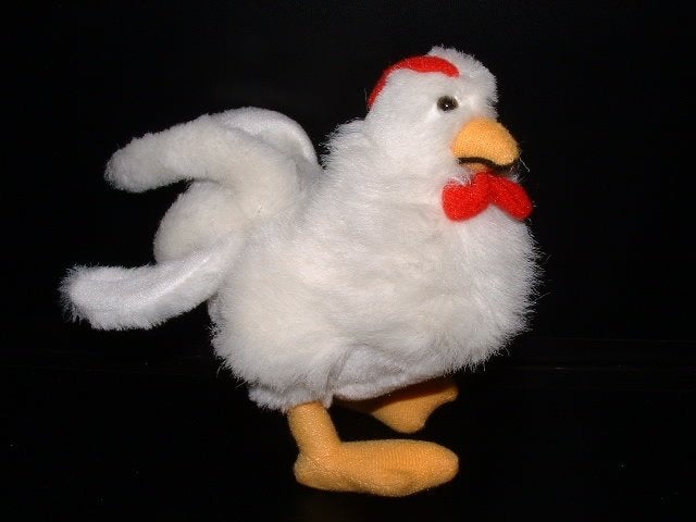MOOIE KIP HAAN PLUCHE WIT MET GELE POOTJES EN SNAVEL, Ophalen of Verzenden, Nieuw, Overige typen