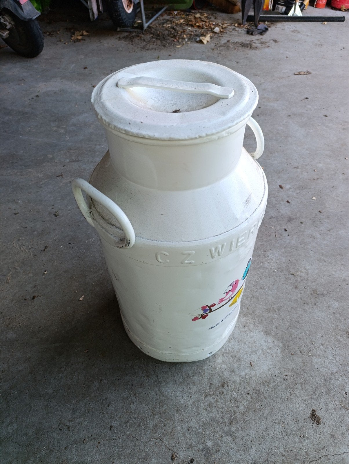 Melkbus met deksel - 30 liter decoratie of carbid., Ophalen