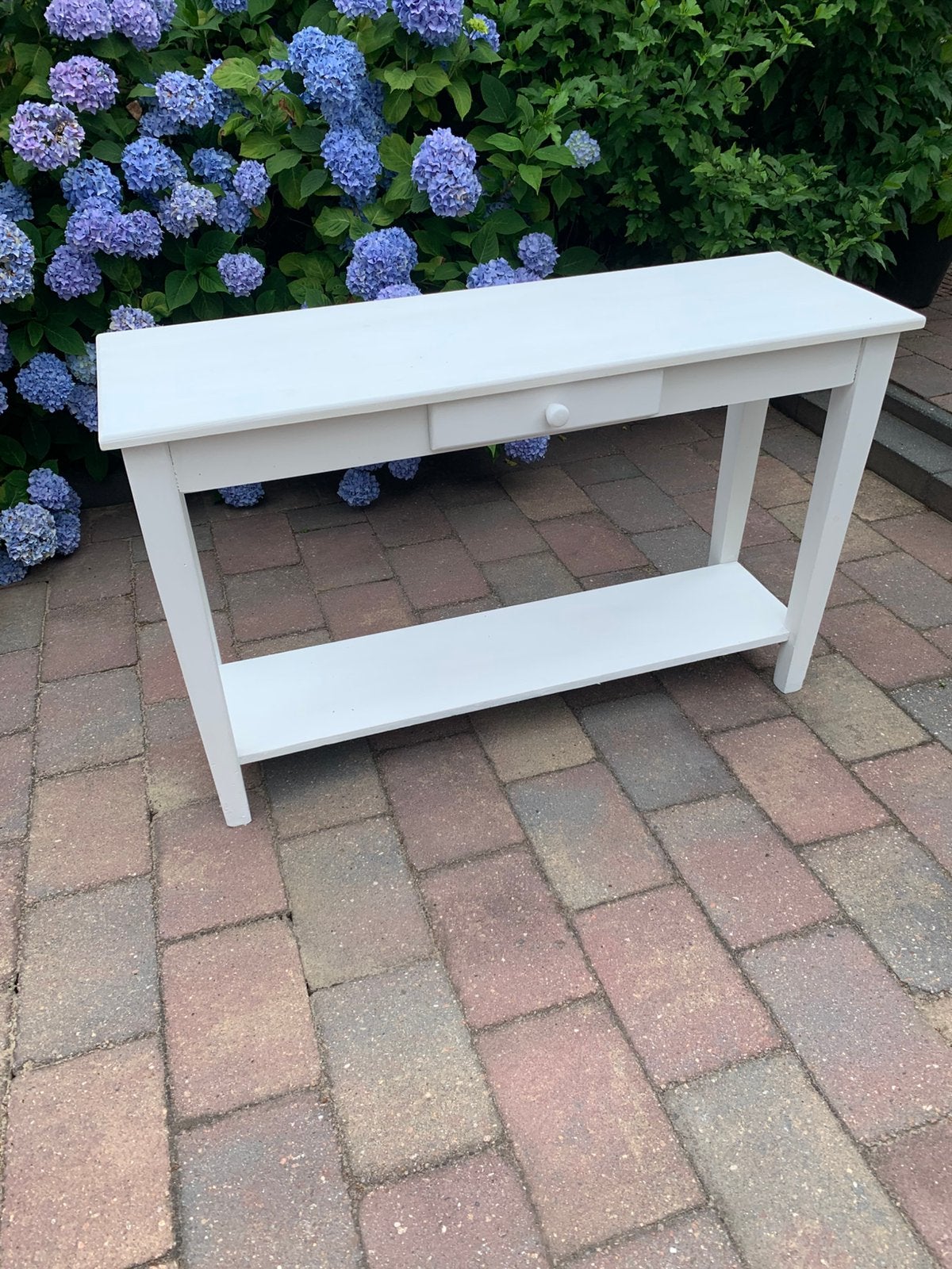 Sidetable met onderplank en lade, Ophalen, 100 tot 150 cm, Zo goed als nieuw, 25 tot 50 cm