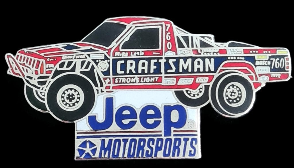Jeep Motorsports pin- groot emaille, Verzenden, Nieuw, Transport, Speldje of Pin