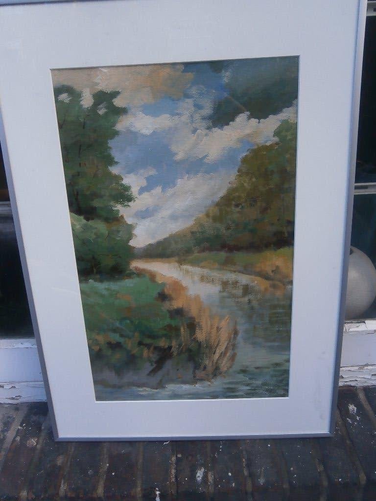 BIESBOSCH/Moldiep, Mooi Olieverf All Lijst, A. de Jager, Antiek en Kunst, Kunst | Schilderijen | Klassiek, Ophalen of Verzenden