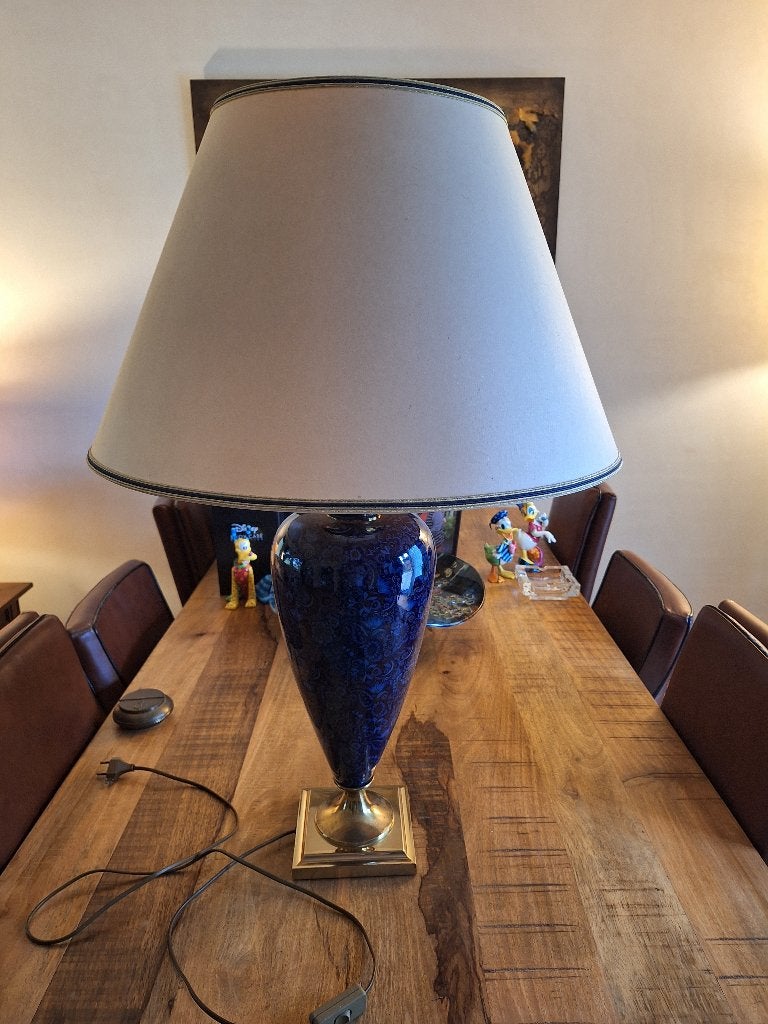 Vintage Design Lamp Le Dauphin & Bernardaud Limoges, Gebruikt, Overige merken, Met schakelaar, E27 (groot)