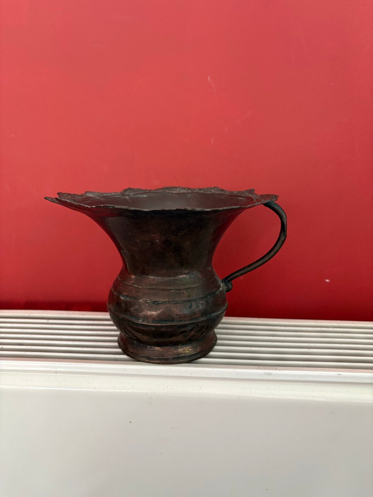 Antieke Koperen Kwispedoor (Spittoon) - Eind 19e Eeuw, Ophalen of Verzenden, Koper