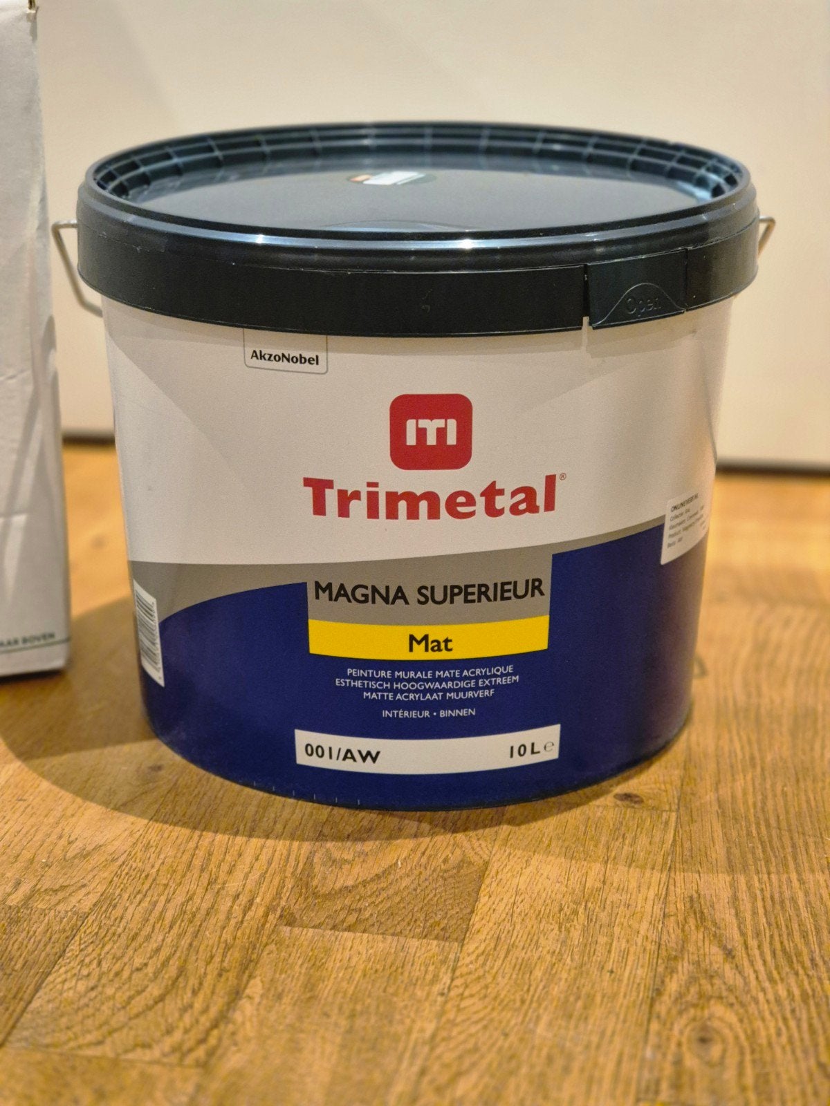 Muurverf Trimetal RAL 9001 mat 10L, Doe-het-zelf en Verbouw, Verf, Beits en Lak, Ophalen, Nieuw, Wit
