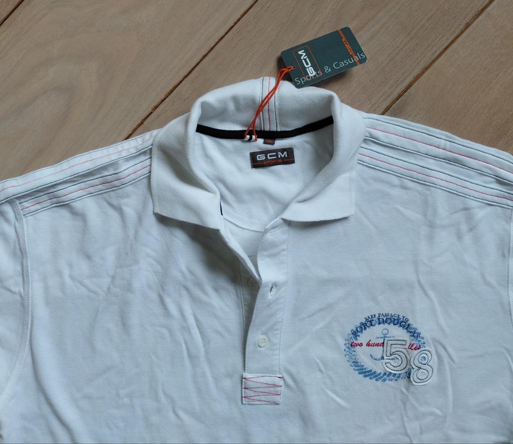 Nieuwe heren poloshirt GSM SPORTS mt 2xl, Kleding | Heren, Grote Maten, Wit, Shirt, Nieuw, Ophalen of Verzenden