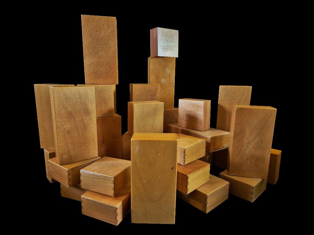 Schitterende grote set vintage beuken design blokken, Ophalen of Verzenden, Gebruikt, Hout
