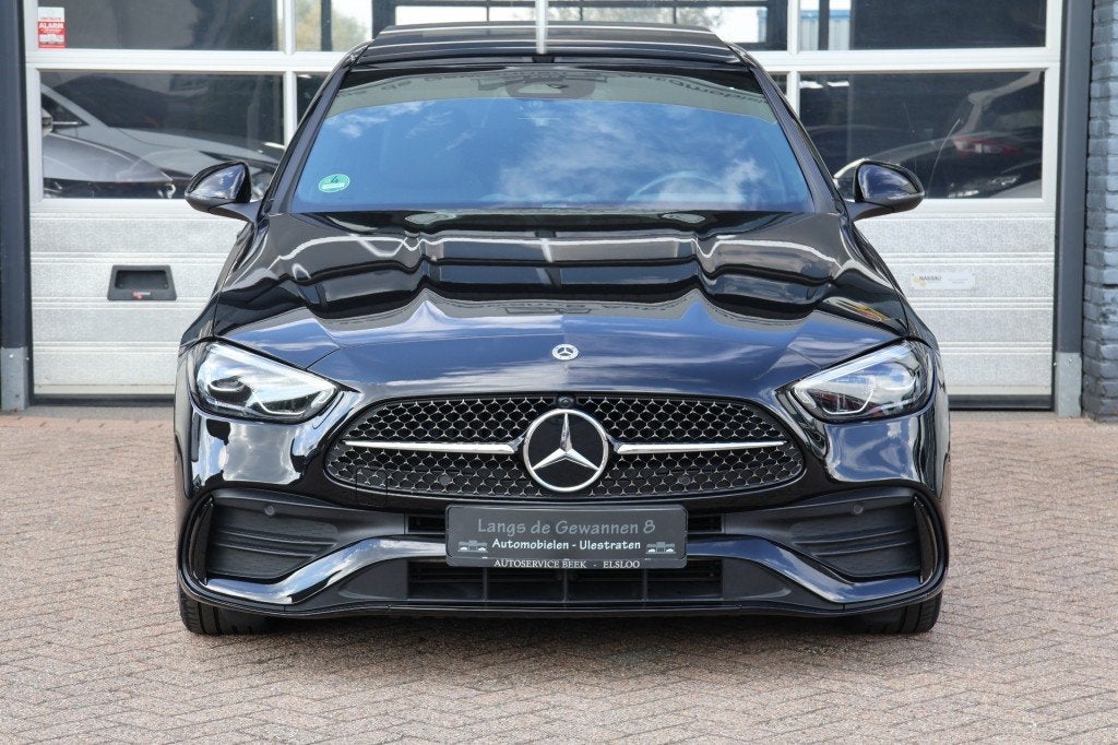 Mercedes-benz C-KLASSE C 300 E  AMG-line panoramadak, Auto's, Met garantie (alle), 167 km/l, Zwart, Sedan