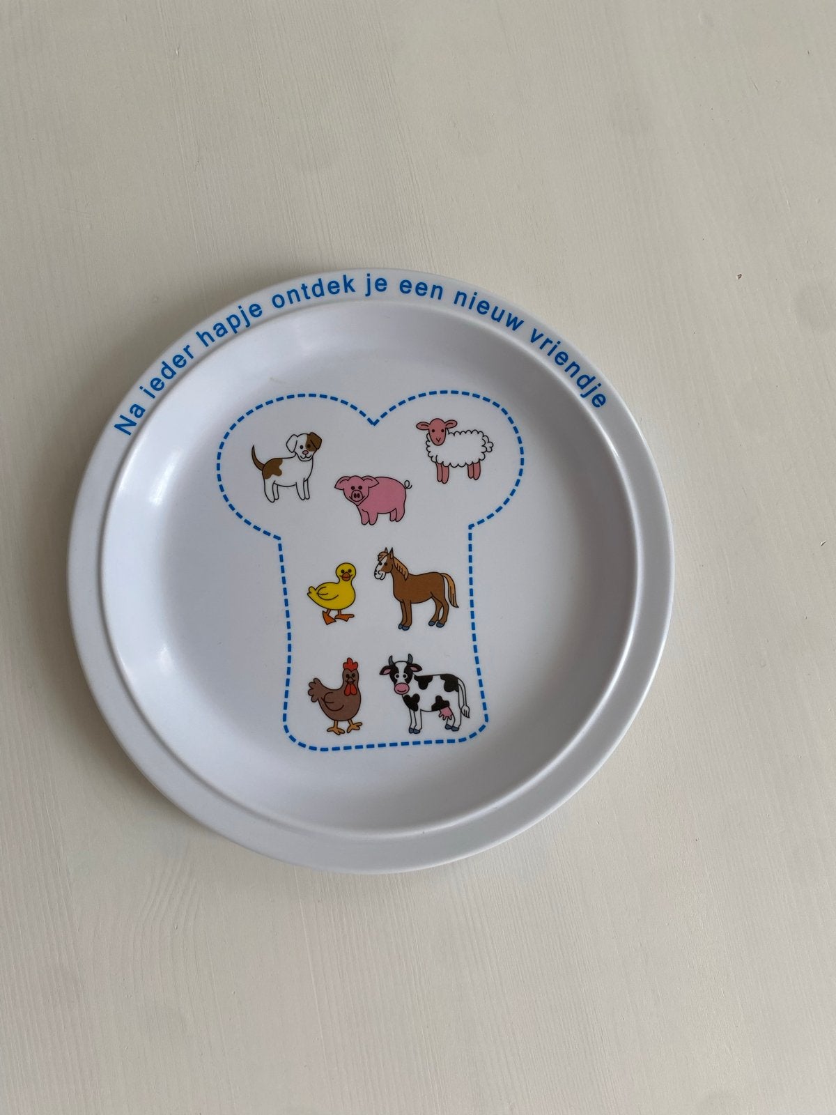 Blue Band kinderbordje met boerderijdieren, Ophalen of Verzenden, Gebruikt