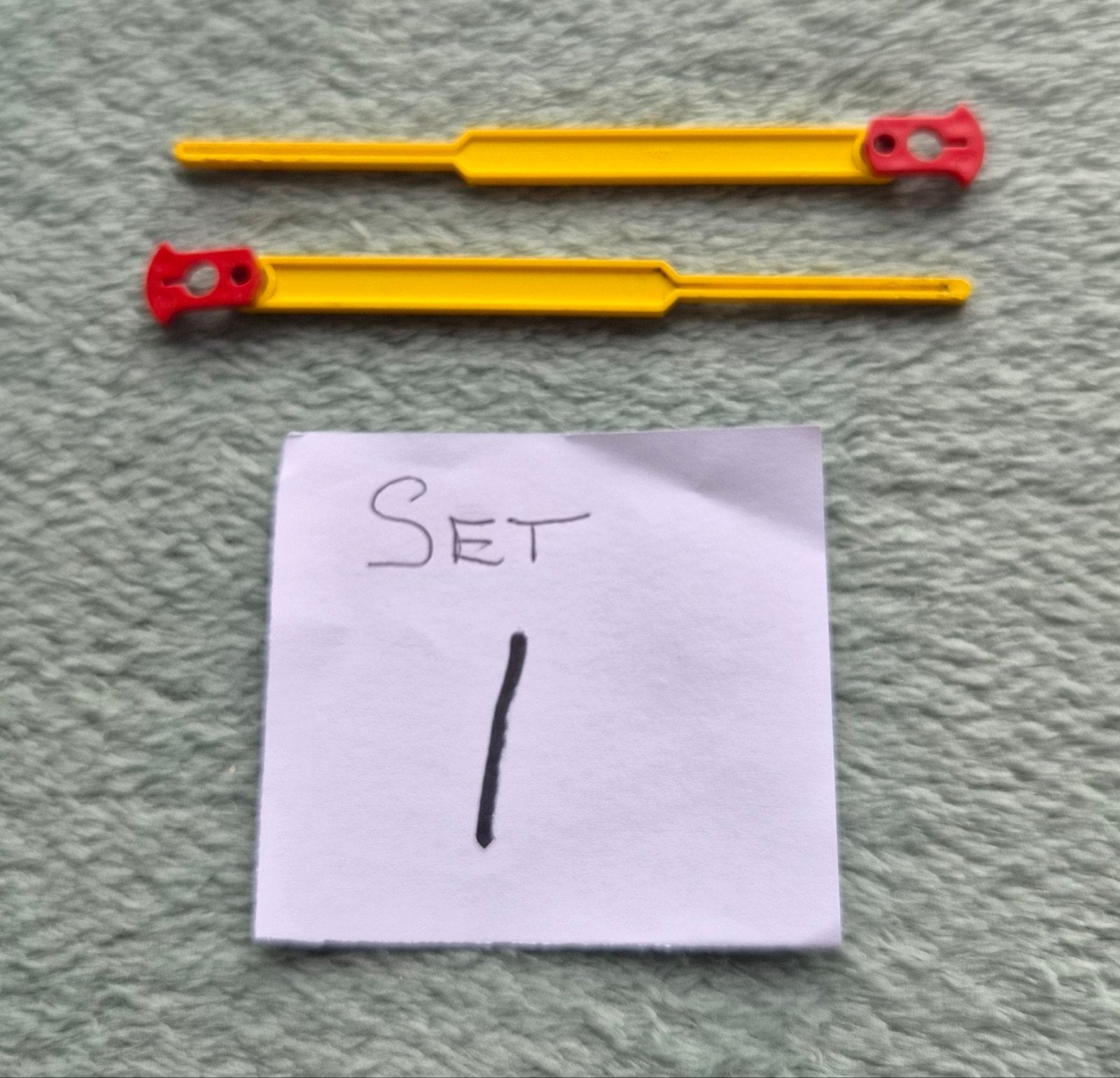 Lego trein blauwe rails locomotief stoot balken Geel (1), Ophalen of Verzenden, Gebruikt, Losse stenen, Lego