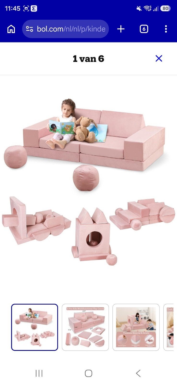 Speelbank met wasbare hoezen - Roze, Kinderen en Baby's, Ophalen, Nieuw, Overige typen