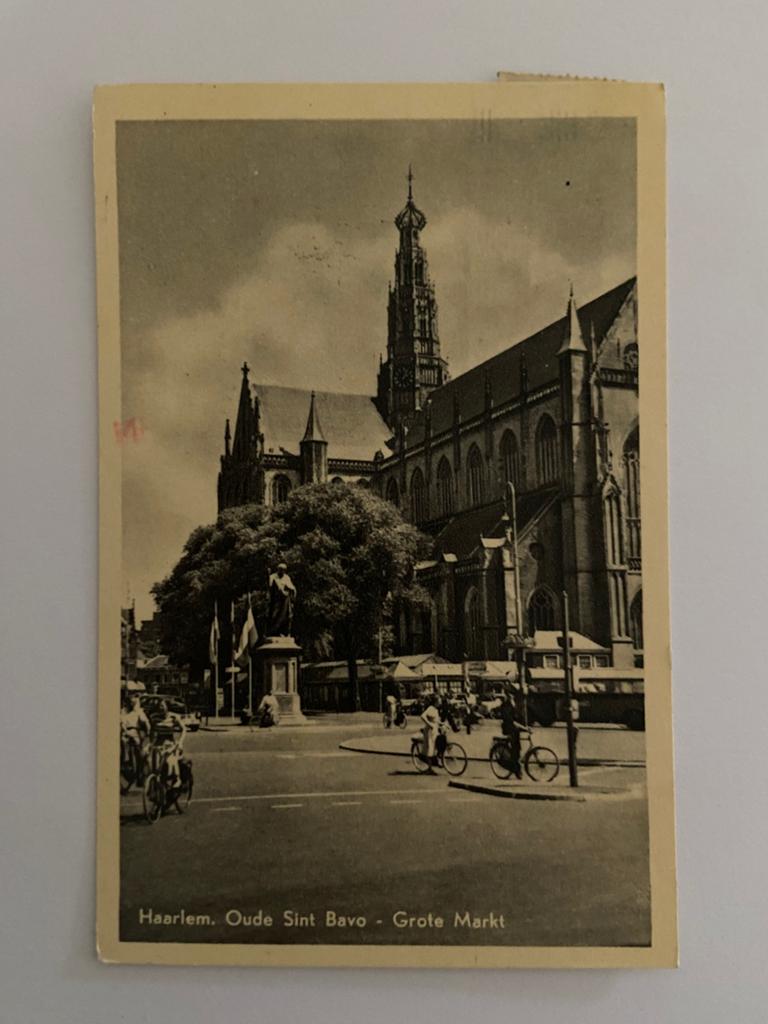 Ansichtkaart Haarlem Oude Sint Bavo, Ophalen of Verzenden, 1940 tot 1960, Gelopen, Noord-Holland