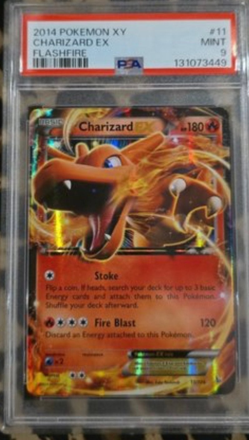 Pokemon XY Flashfire Charizard EX PSA 9 MINT, Ophalen of Verzenden, Zo goed als nieuw, Losse kaart, Foil