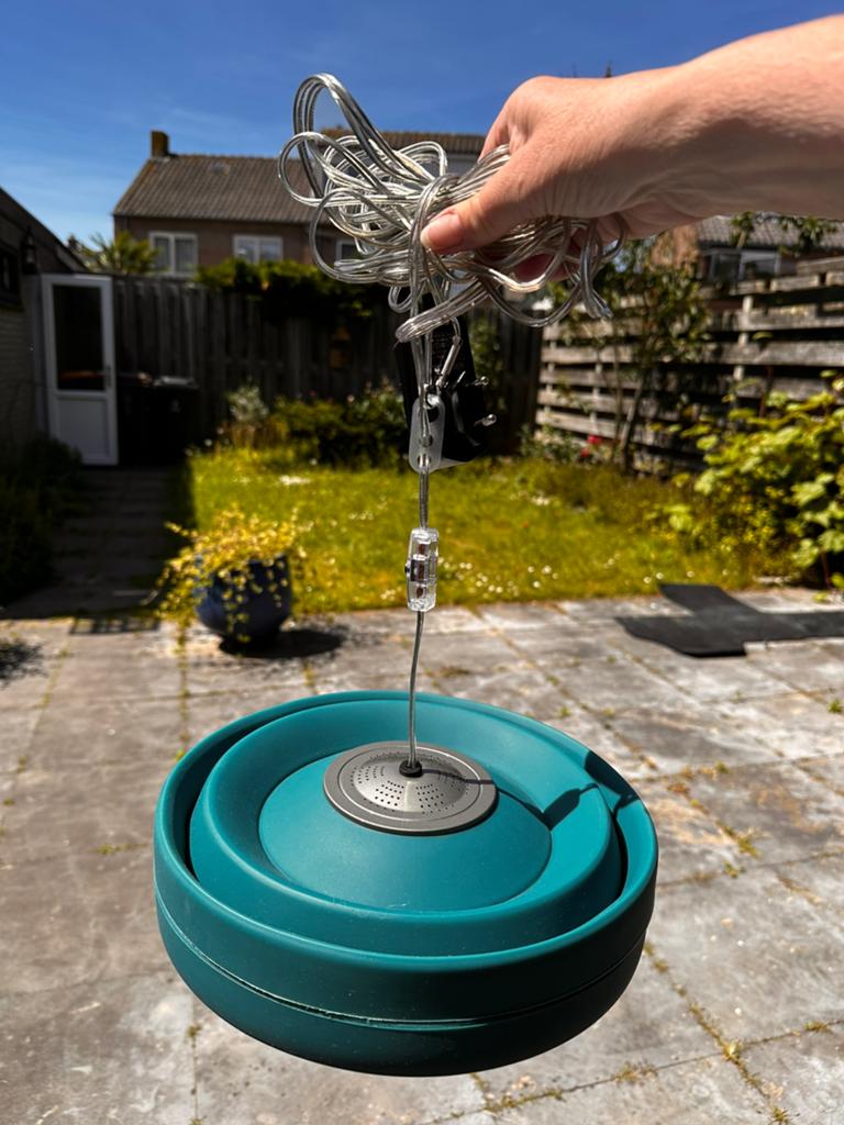 Outwell collaps lamp Mira teal blauw, Ophalen of Verzenden, Zo goed als nieuw