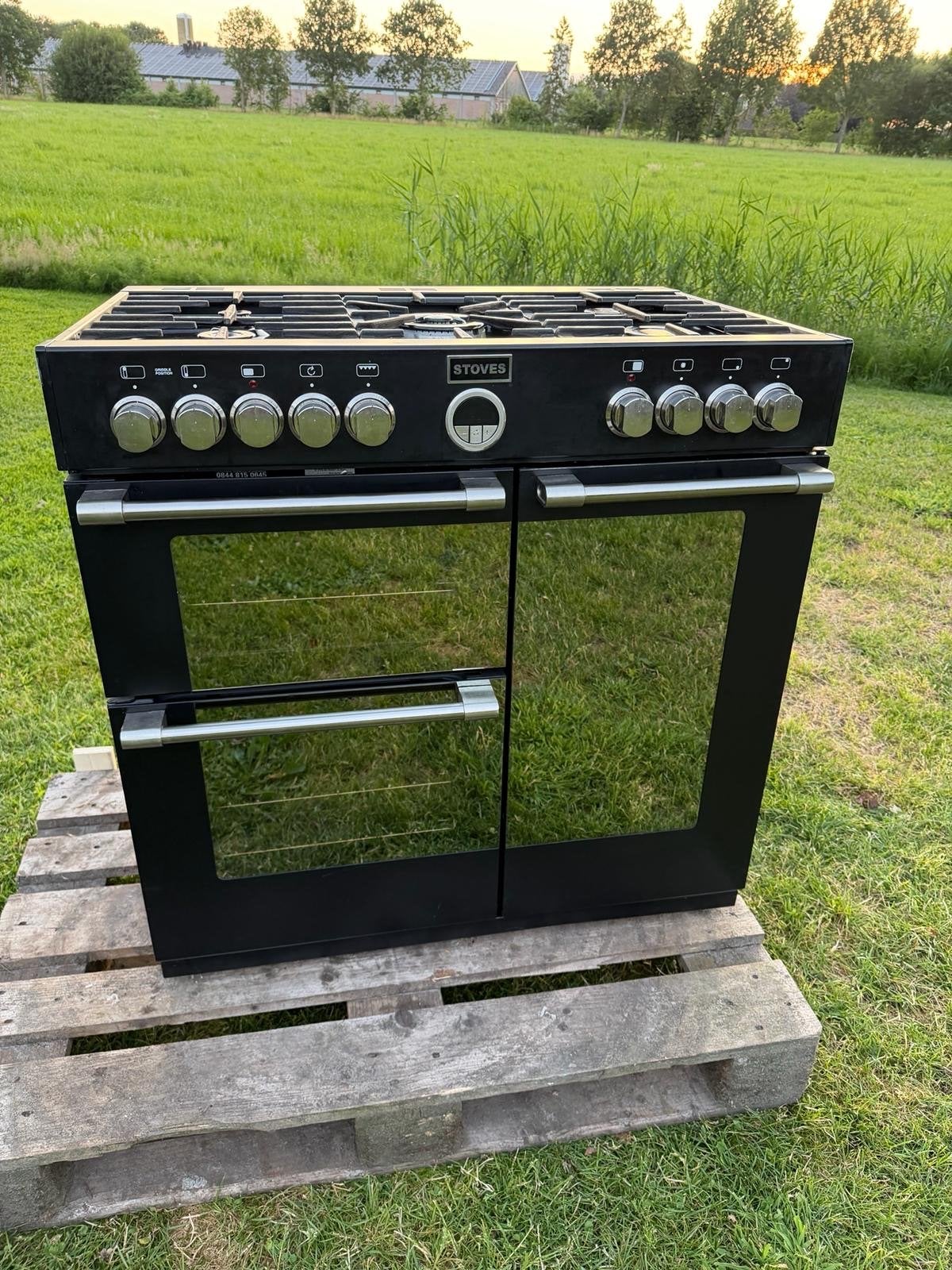 Stoves Fornuis met Gas Kookplaat en 3 Dubbele Oven, Witgoed en Apparatuur, Fornuizen, Ophalen, Gebruikt, Grill, Gas